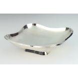 A Continental sterling silver shaped square dish 19cm, 287 grams