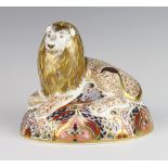 A Royal Crown Derby Imari pattern paperweight Lion 15cm (no stopper) There is some minor