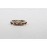 A 9ct yellow gold amethyst set ring 2 grams, size I