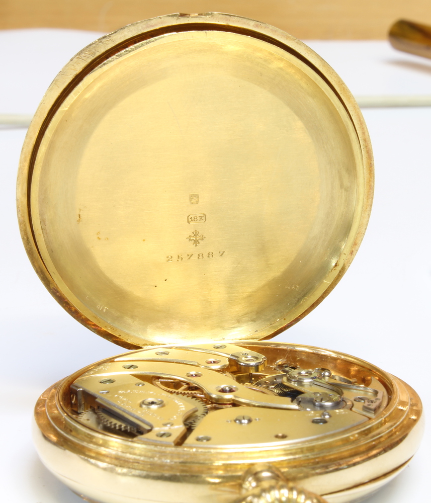 Patek Philippe, 1909 a gentleman's 18ct yellow gold mechanical pocket watch, the dial inscribed - Image 7 of 7
