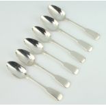 A set of 6 William IV silver teaspoons, London 1837, 127 grams