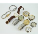 A gentleman's vintage Timex gilt cased day/date wristwatch and minor watchesNone of the watches
