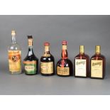 Two bottles of Cointreau liqueur, a bottle of Drambuie, bottle of Grand Marnier, bottle of Creme
