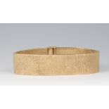 A 9ct yellow gold bark finish bracelet, 33.5 grams