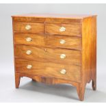 A 19th Century mahogany chest of 2 short and 3 long drawers raised on bracket feet 105cm h x 107cm w