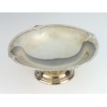 A silver pedestal bowl with geometric rim Birmingham 1925, 23cm, 440 grams