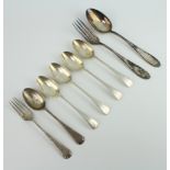 An 800 standard dessert spoon and minor cutlery, 242 grams