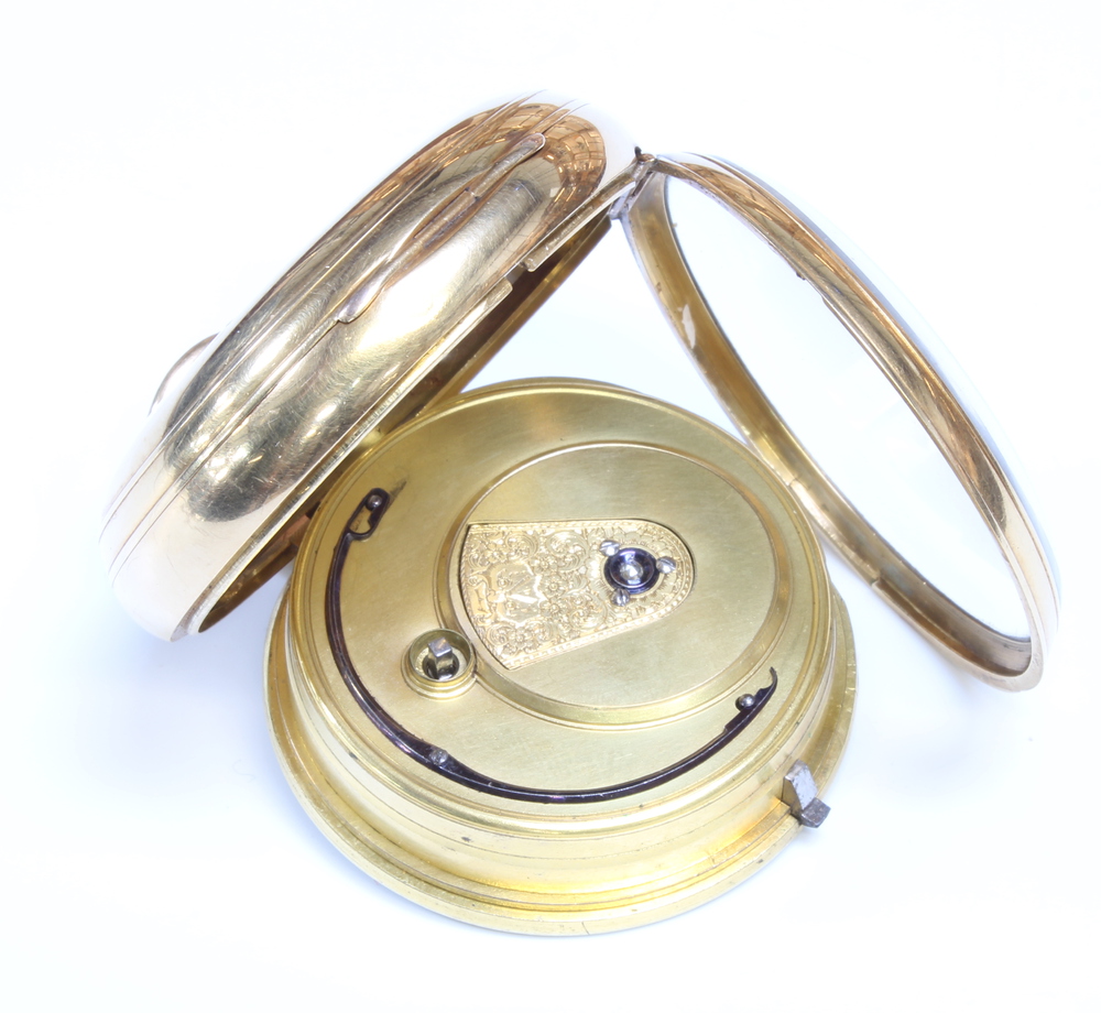 A Victorian 18ct yellow gold key wind pocket watch with seconds at 6 o'clock, Sheffield 1870, - Image 6 of 7