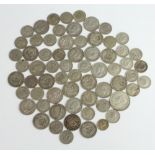 A quantity of pre 1947 coinage 254 grams