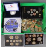 A Royal British Legion silver poppy coin 28 grams, a quantity of collectors coins and crowns