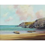 Alan King, oil on canvas signed, "Awaiting The Tide" dated 1997, with Certificate, 39cm x 49cm