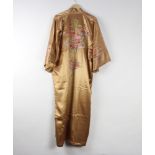 Plain Blossoms, a Chinese peach and embroidered silk Kimono