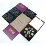 Two coinage of Great Britain 1970 cased sets, 3 decimal coinage of Great Britain and Northern