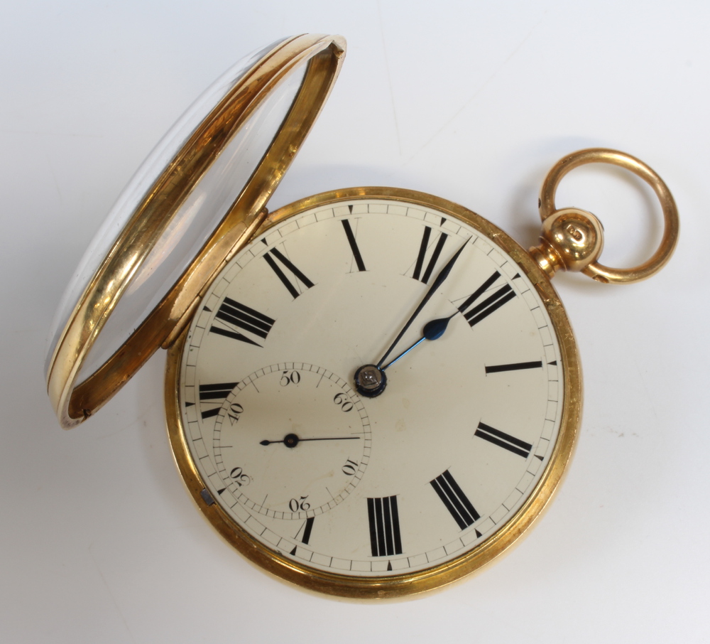 A Victorian 18ct yellow gold key wind pocket watch with seconds at 6 o'clock, Sheffield 1870, - Image 4 of 7