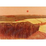 Robert Tavener RAE (1920-2004) limited edition coloured print "Corn Field Downs" 14 of 75 40cm x
