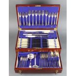 A canteen of plated cutlery for 6 contained in a mahogany case