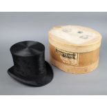 Lincoln Bennett, a gentleman's black top hat size 7 1/8 complete with box There is a small dent to