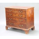 A Georgian crossbanded mahogany chest with brushing slide above 4 long graduated drawers, raised