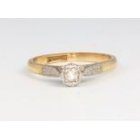 An 18ct yellow gold single stone diamond ring size M, 2.7 grams