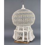 A 1930's Persian style wire work bird cage 70cm h x 38cm diam. original base is missing