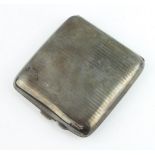 A silver engine turned cigarette case Birmingham 1919, 112 grams gross