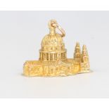 A 9ct yellow gold St Paul's Cathedral charm 4.6 grams