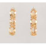 A pair of 9ct yellow gold gem set drop earrings 2.7 grams