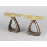 Carl Aubock II for Werkstatte Carl, a pair of mid Century brass pricket candlesticks model no.