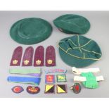 Attributable to Captain Skife-d'ingerthorpe, 2 pairs of Boy Scout epaulettes, ditto cap, 2 green Boy