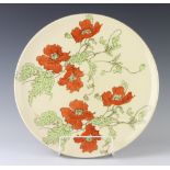 A Royal Doulton plaque decorated with stylised poppies 39cm