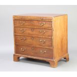 A Georgian mahogany chest with caddy top and brushing slide above 4 long drawers with brass swan