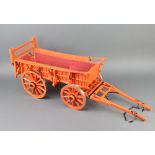 A scratch built wooden model of a Northamptonshire wagon 23cm h x 76cm l x 22cm w