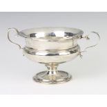 A silver 2 handled pedestal trophy cup London 1912, 17cm, 204 grams