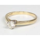 A 9ct yellow gold single stone diamond ring approx. 0.4ct, size P, 3.1 grams