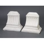 A pair of Victorian style stepped plaster wall brackets 35cm x 34cm x 20cm Both have chips in places