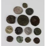 A quantity of Roman silver and bronze coins