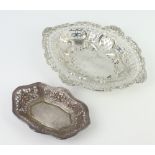 A Victorian silver pierced bon bon dish 21cm, rubbed marks, a smaller ditto, 190 grams