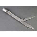 A 1950's Shakespeare 2 bladed folding fishing knife with saw blade, bottle opener and discourger,