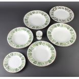 A Wedgwood Strawberry Hill pattern part dinner service comprising 5 dinner plates, 12 side plates (1