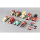 A Lesney model horse drawn fire engine and 8 Lesney models of Yesteryear Y9 Ford Model T, Y7 1912