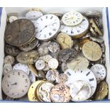 A collection of pocket watch and wristwatch movements