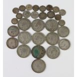 A quantity of pre-1947 coinage together with a pair of silver cufflinks 214 grams
