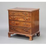 A 19th Century mahogany chest of 4 long drawers, the 1st drawer fitted a sliding leather writing