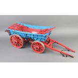 A scratch built wooden model of a Gloucestershire wagon 23cm h x 84cm l x 23cm w