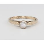 A 9ct yellow gold single stone diamond ring approx. 0.33ct, 2.1 grams, size L 1/2