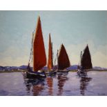 GALWAY HOOKERS BECALMED by Ivan Sutton b.1944