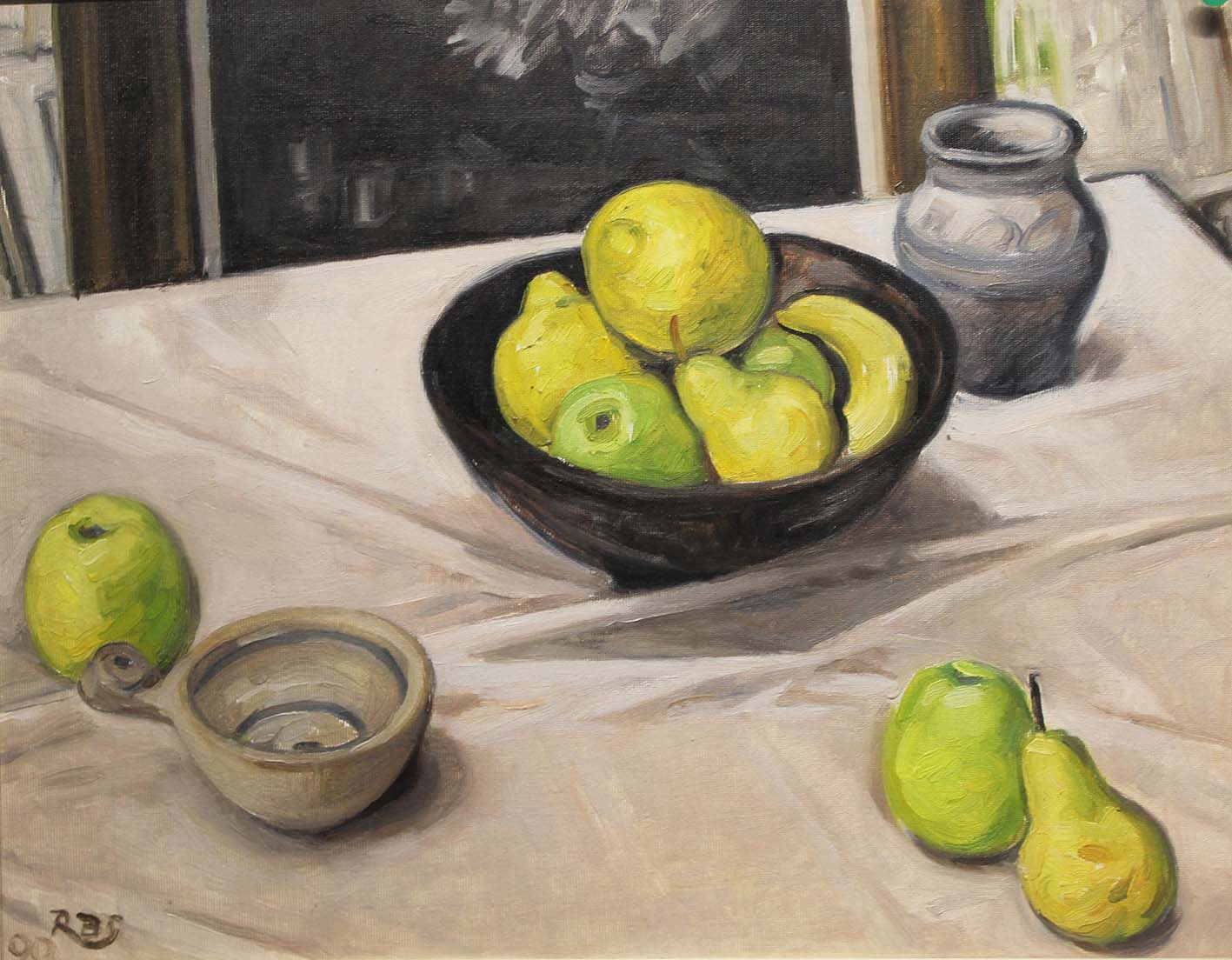 APPLES AND LEMONS IN A BLACK BOWL by Rose Brigid Ganley