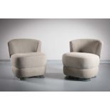 A PAIR OF UPHOLSTERED SLIPPER CHAIRS by Andree Putman