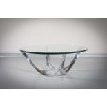 A CIRCULAR COFFEE TABLE BY ROGER SPRUNGER, FOR DUNBAR, 1960s, 109.6cm diam x 42cm (h)