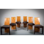 A SET OF SIX ART DECO DINING CHAIRS